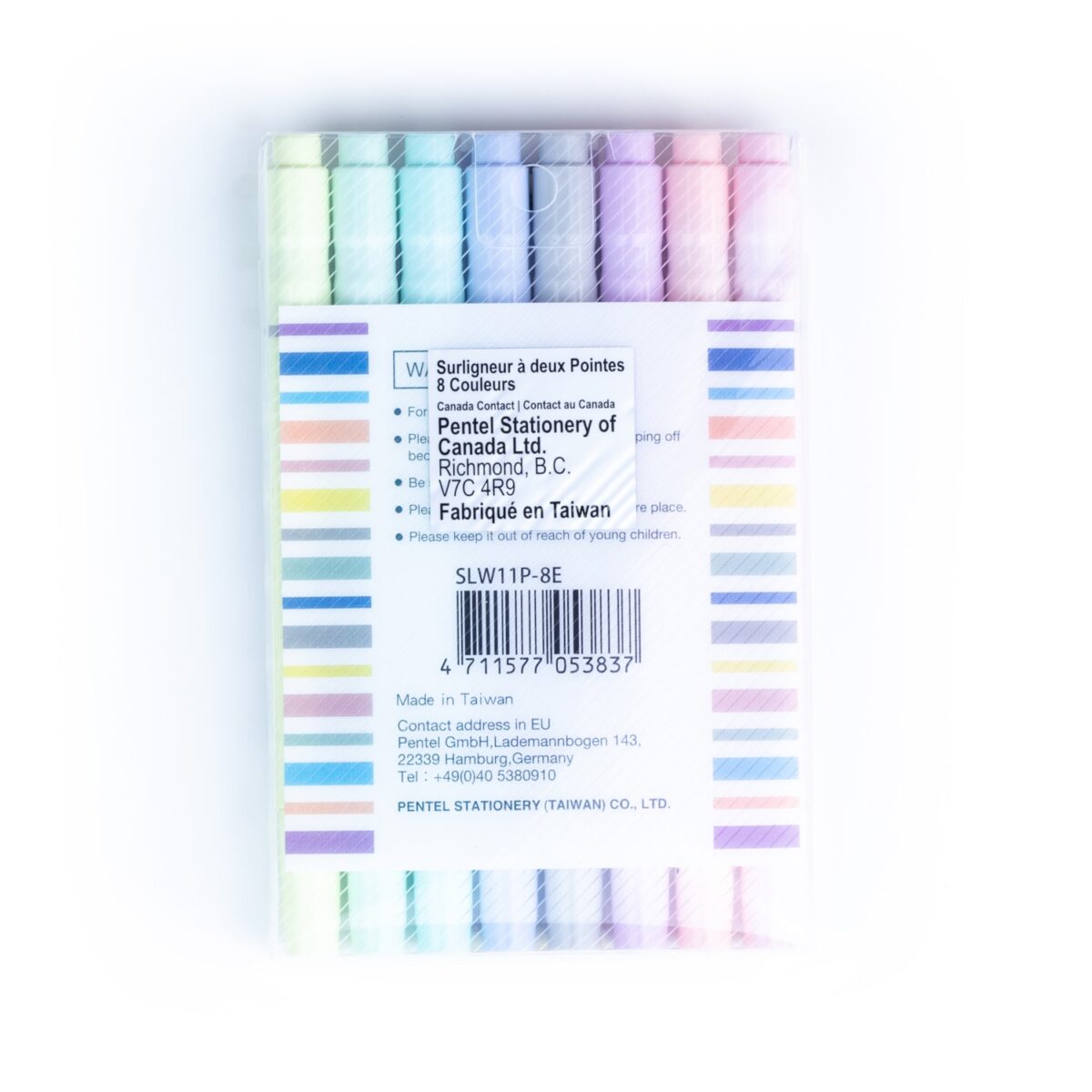 ست 8 رنگ ماژیک علامتگذار2 سر پاستیلی پنتل مدل Pentel SLW11P-8E - Image 5